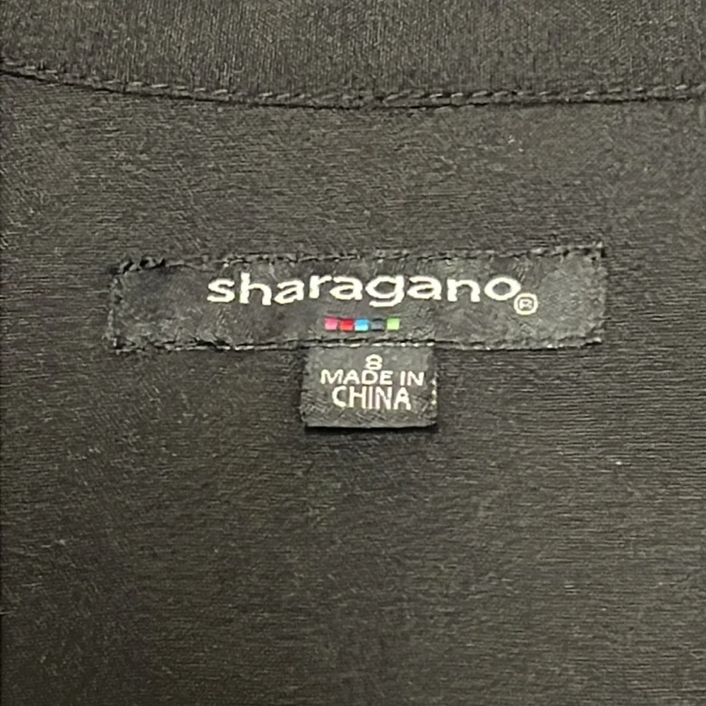 Sharagano black dress with front pockets size 8 - Picture 4 of 7
